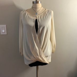 Alice + Olivia 100% Silk Blouse in Bone